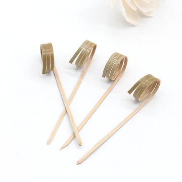 Eco friendly bamboo knotted fruit skewer sticks decorative picks